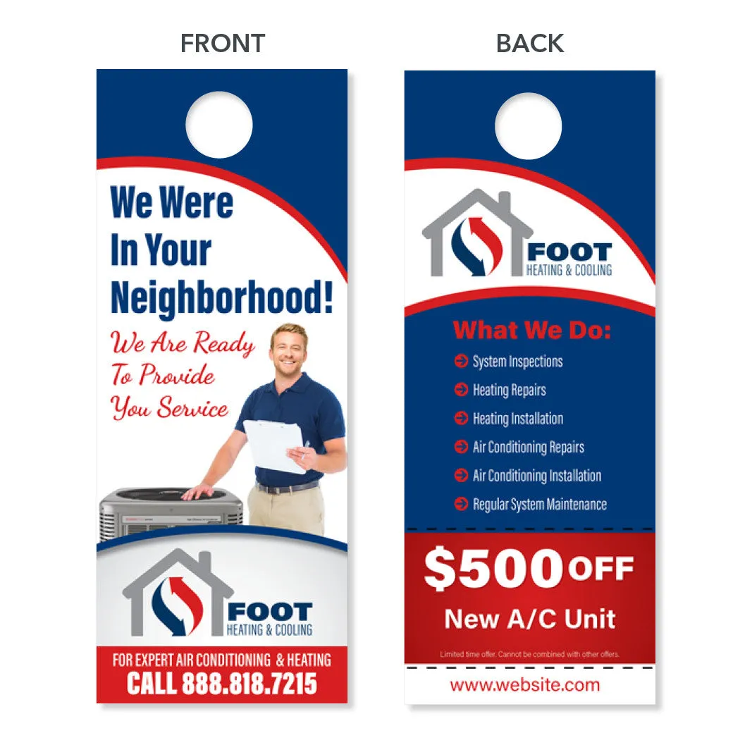 HVAC Maintenance Door Hanger