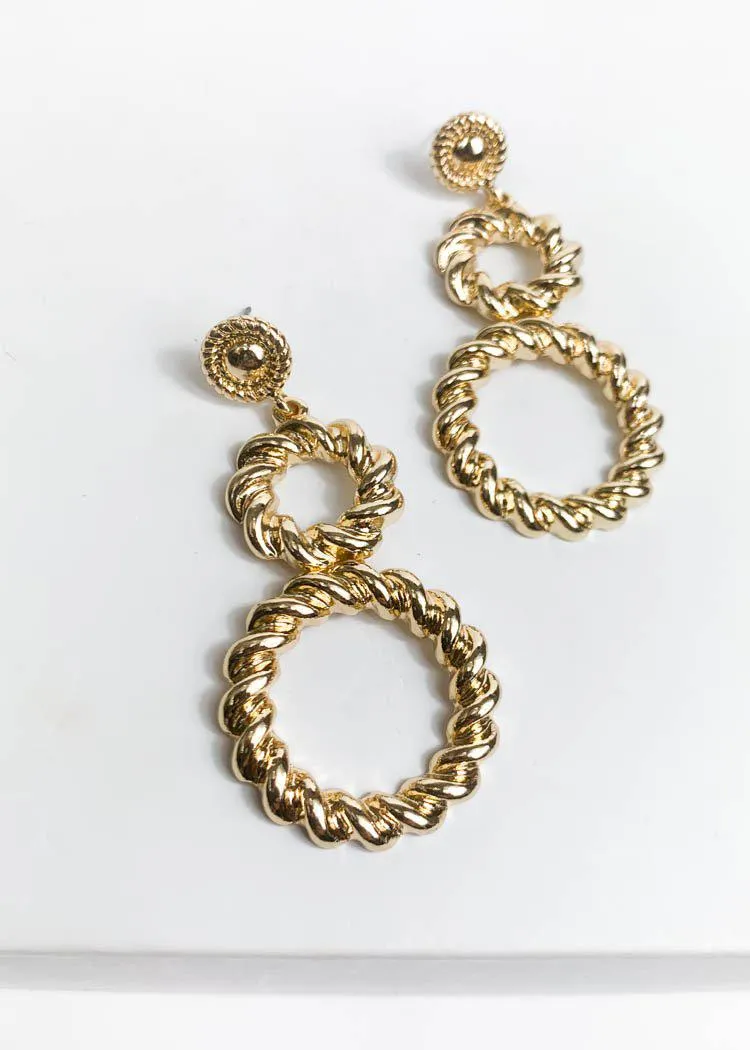 Jarvis Gold Double Drop Hoops