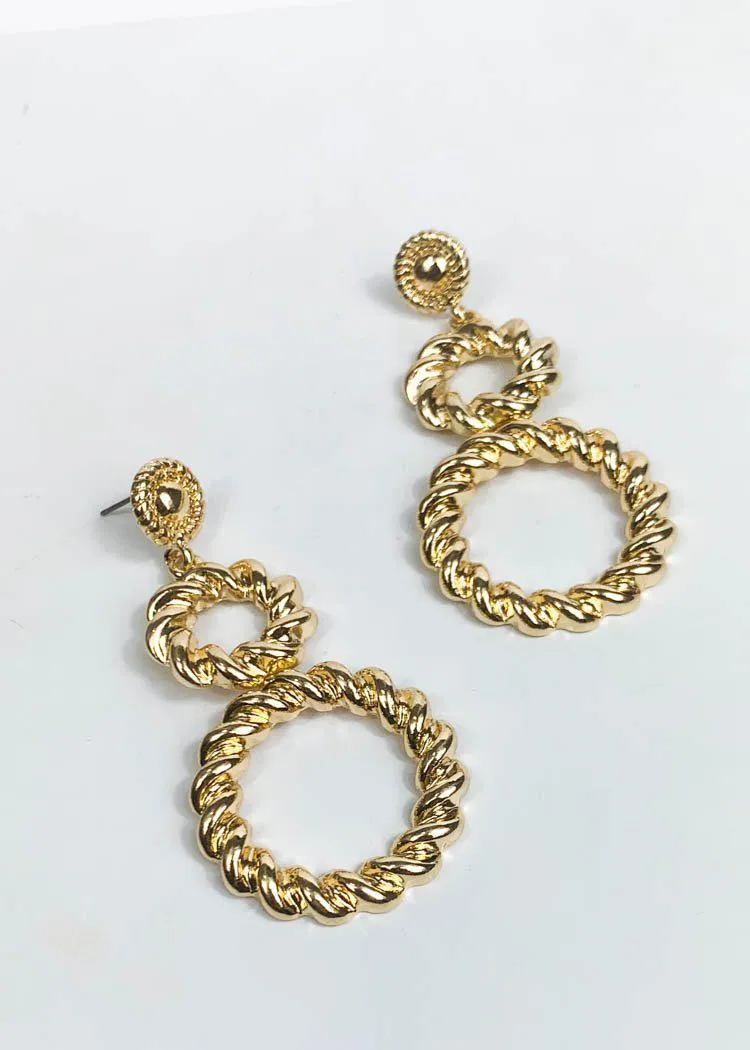 Jarvis Gold Double Drop Hoops