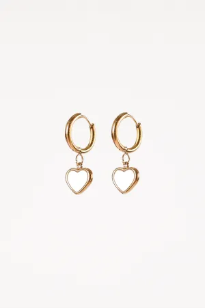 Joree Heart Hoop Earrings - Gold