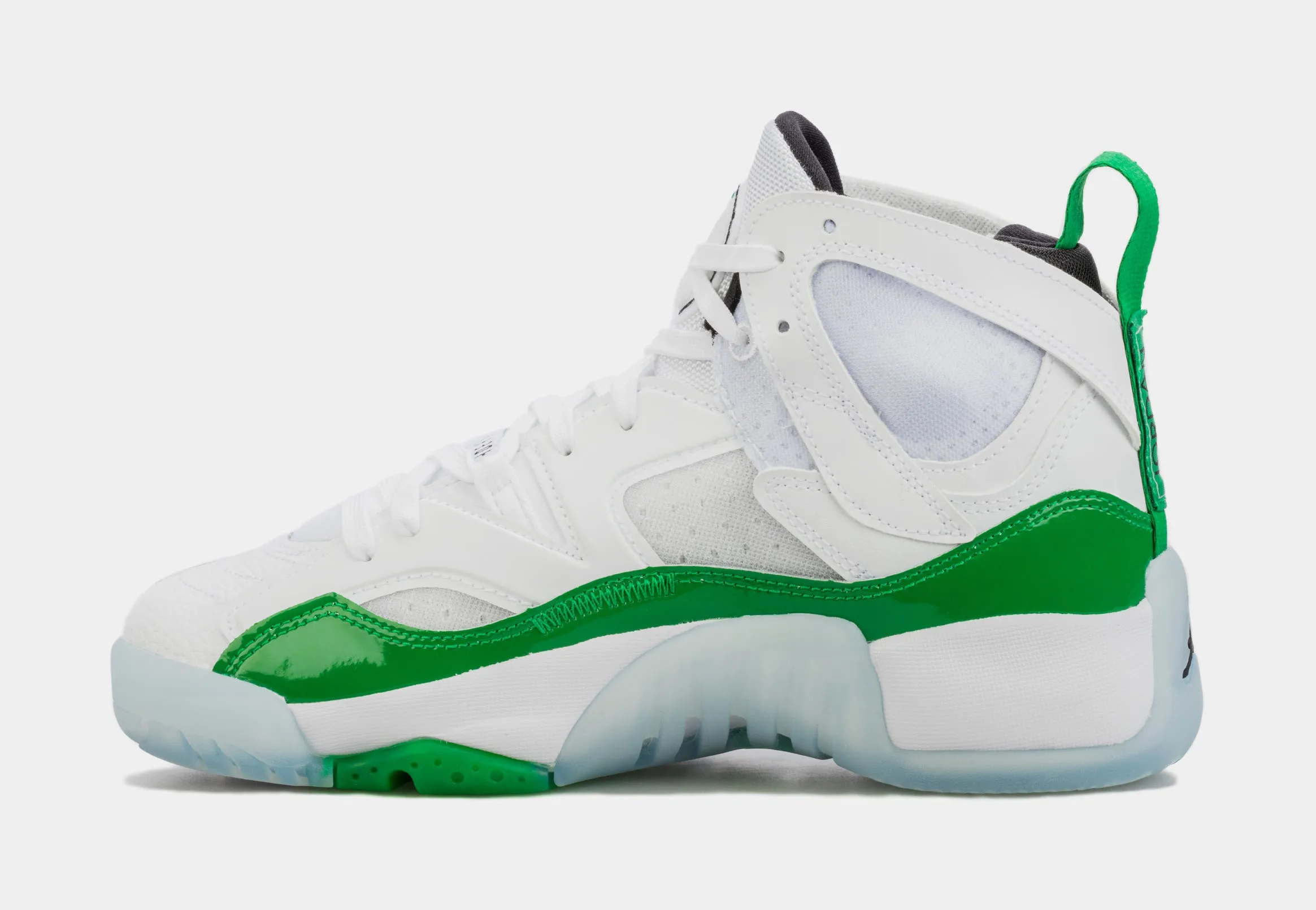 Jumpman Two Trey Grade School Basketball Shoes (White/Green)