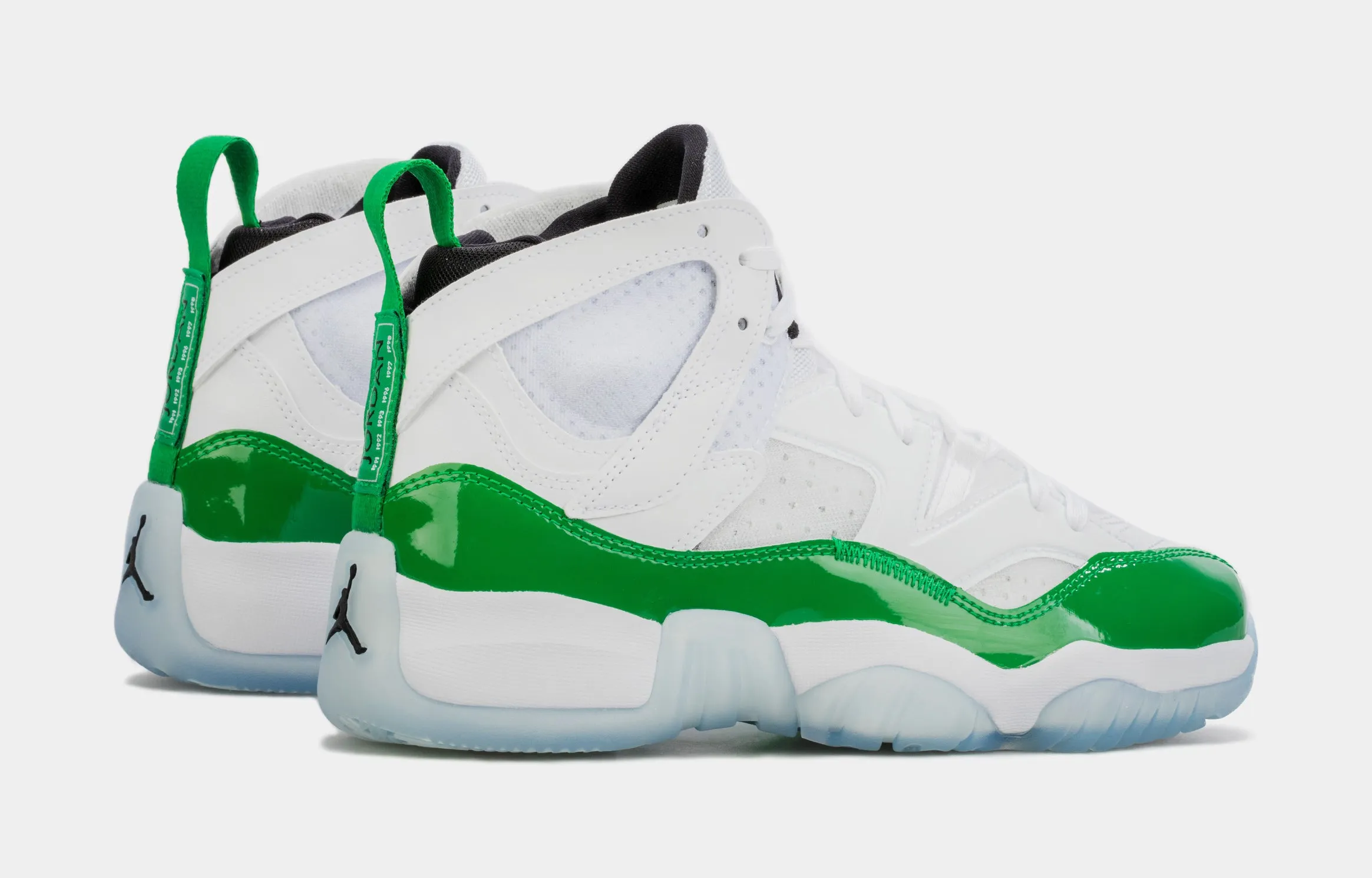 Jumpman Two Trey Grade School Basketball Shoes (White/Green)