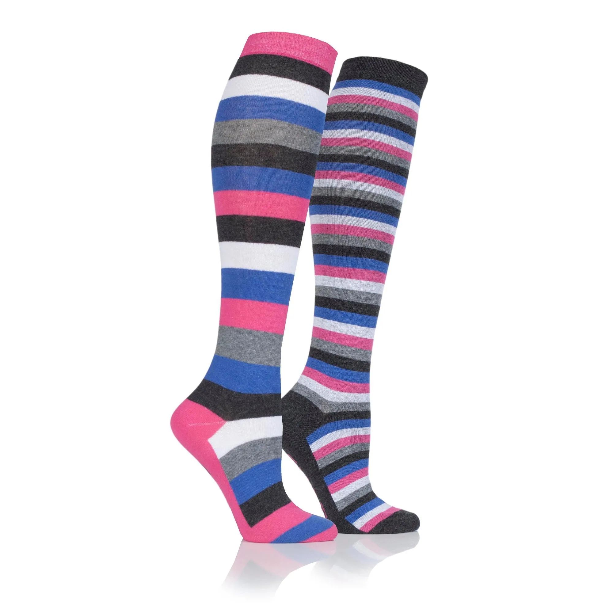 Junior Stripe 2 Pairs Of Long Equine Socks