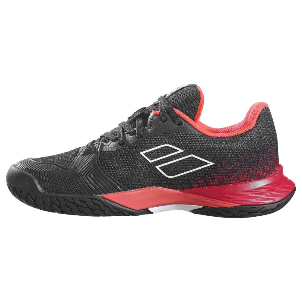 Junior`s Jet Mach 3 All Court Tennis Shoes Black and Poppy Red