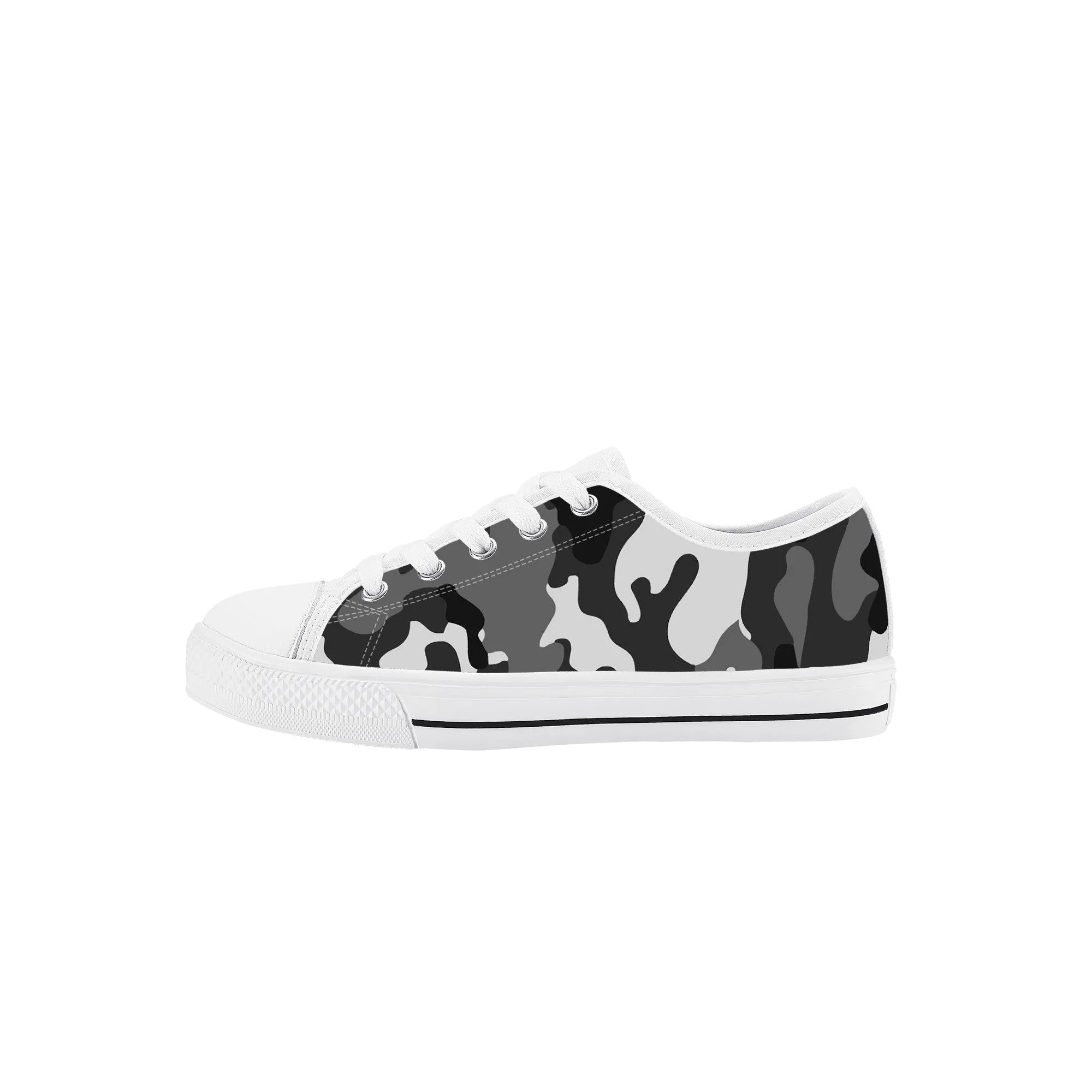 Kids Low Top Canvas Sneakers - Camoflauge