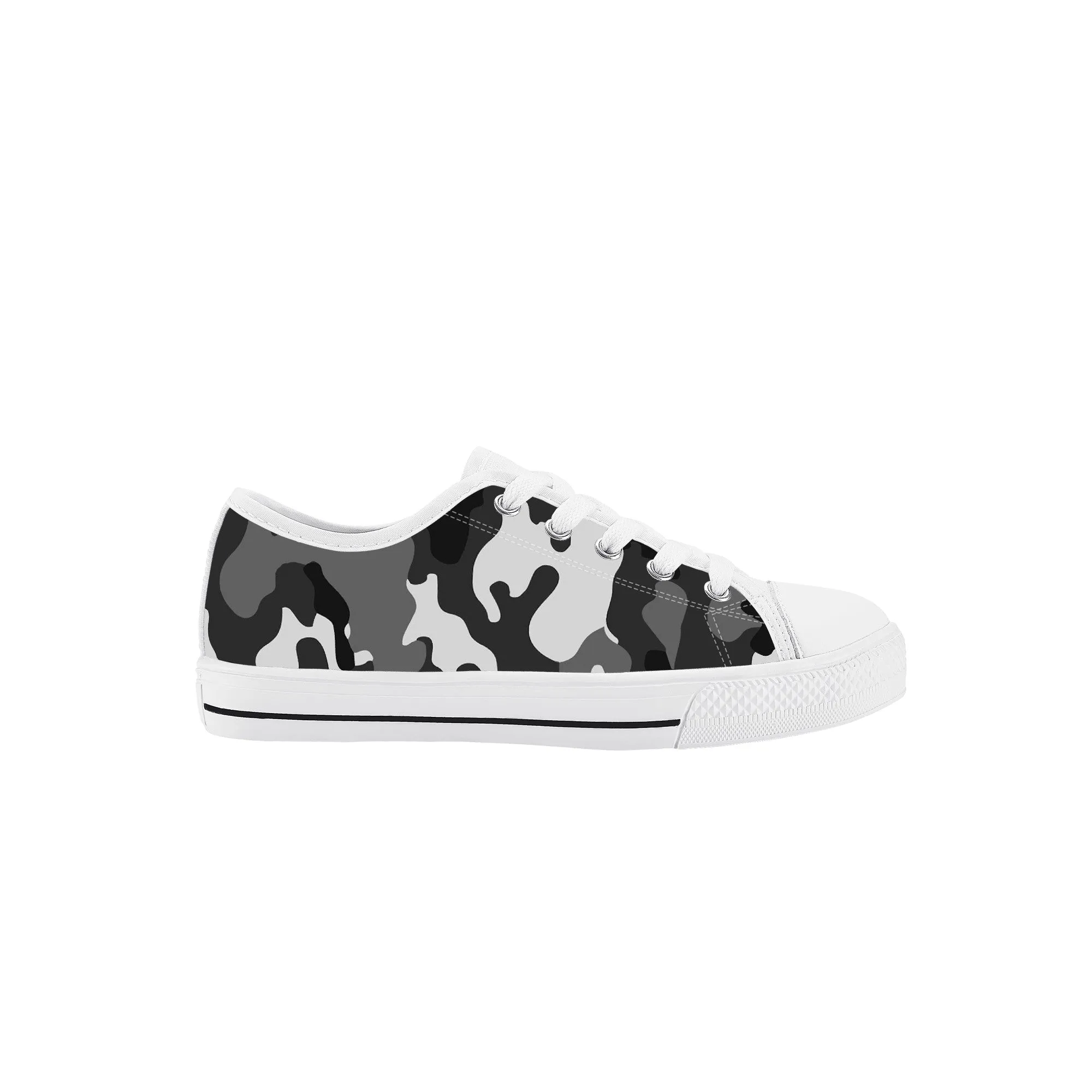 Kids Low Top Canvas Sneakers - Camoflauge