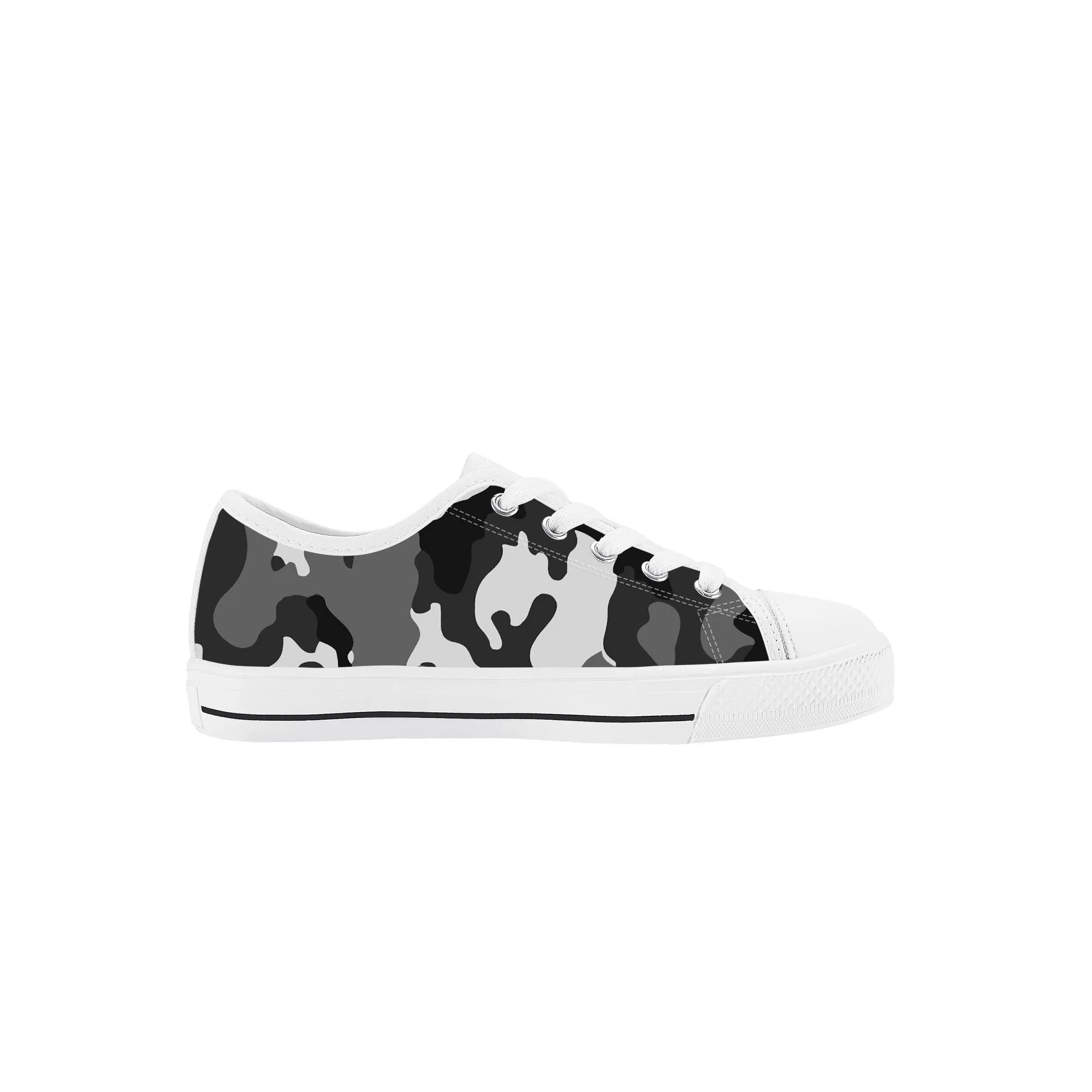 Kids Low Top Canvas Sneakers - Camoflauge