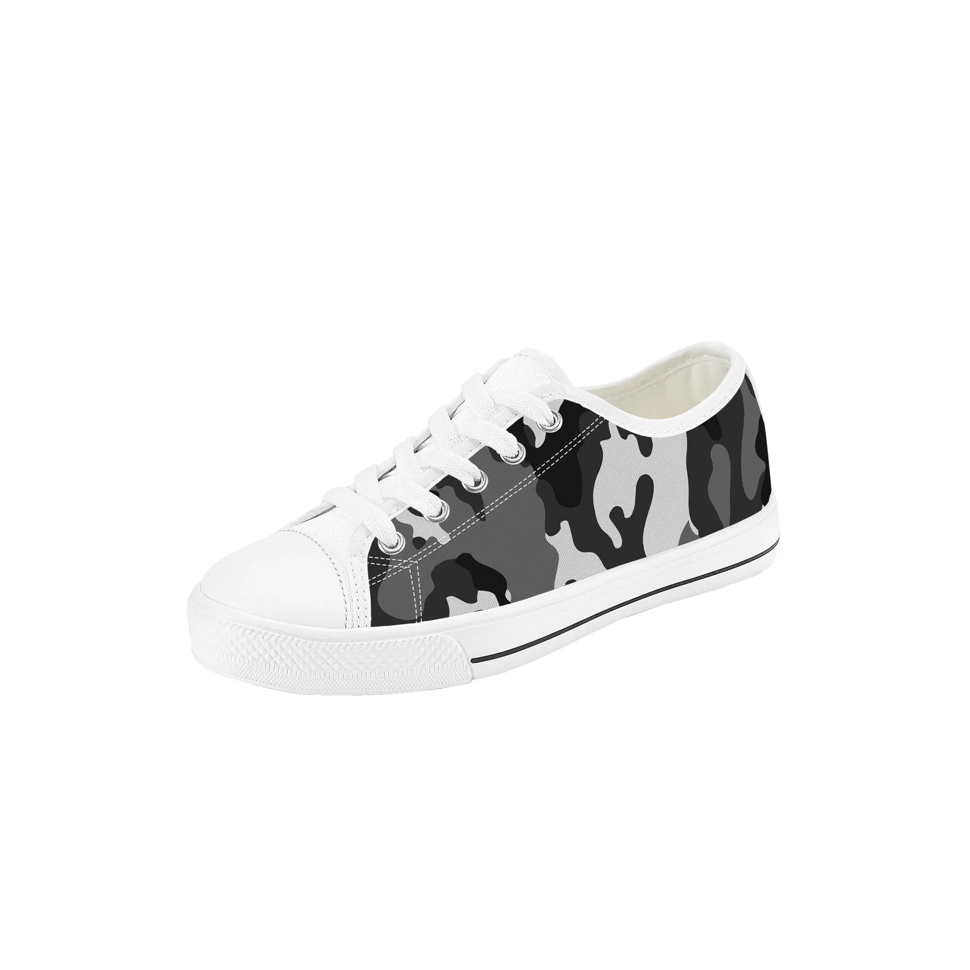 Kids Low Top Canvas Sneakers - Camoflauge