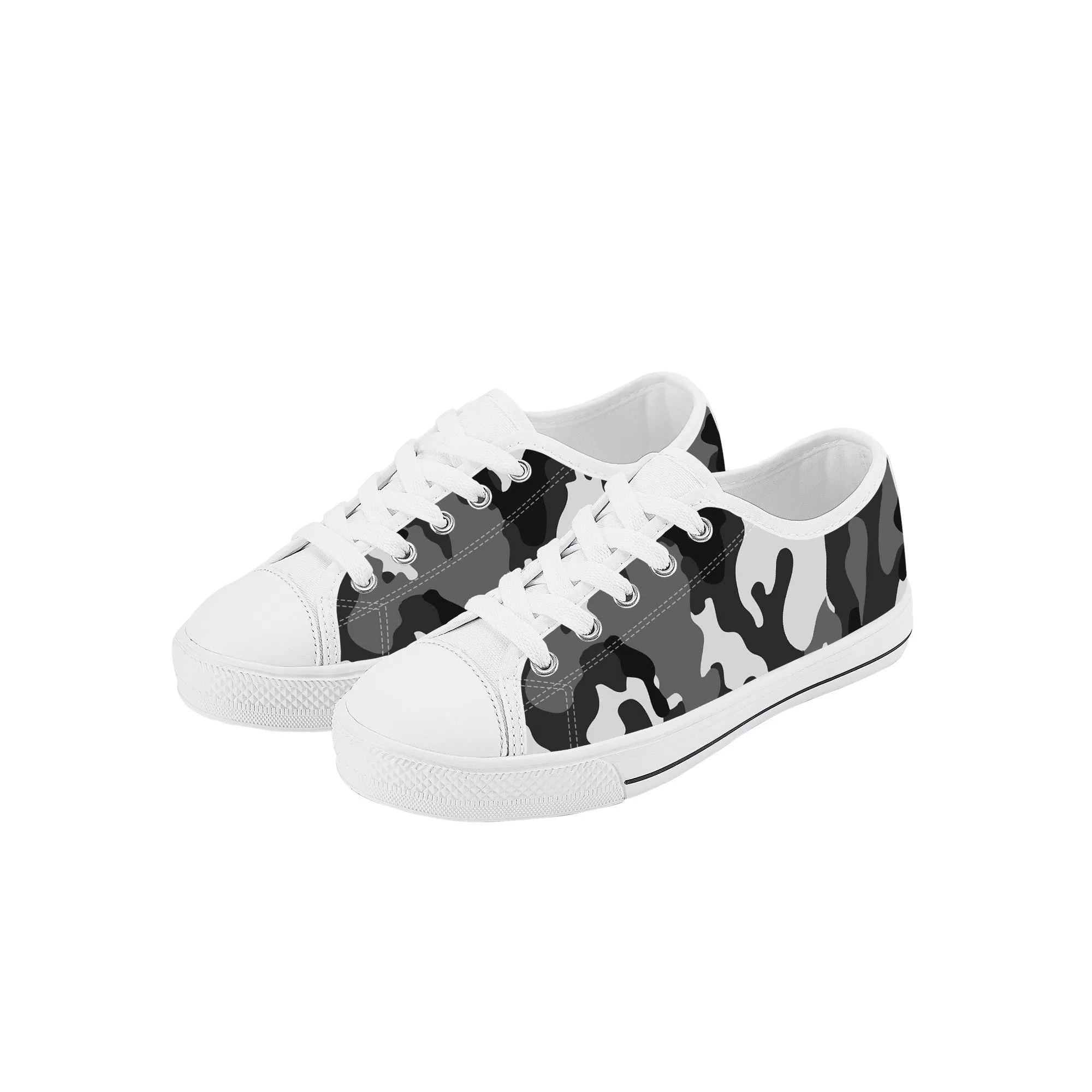 Kids Low Top Canvas Sneakers - Camoflauge