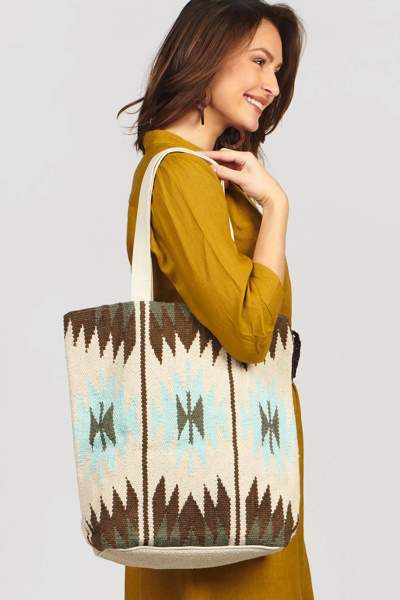 Kilim Tote Bag Aqua