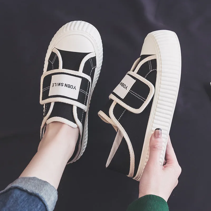 Korean Style Magic Stick Female Canvas Shoes