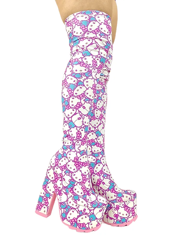 Labyrinth Kawaii Hello Kitty [Pink/White] | PLATFORM BOOTS [IN STOCK]