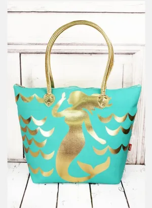 Large Metallic Gold Shoulder Beach Tote