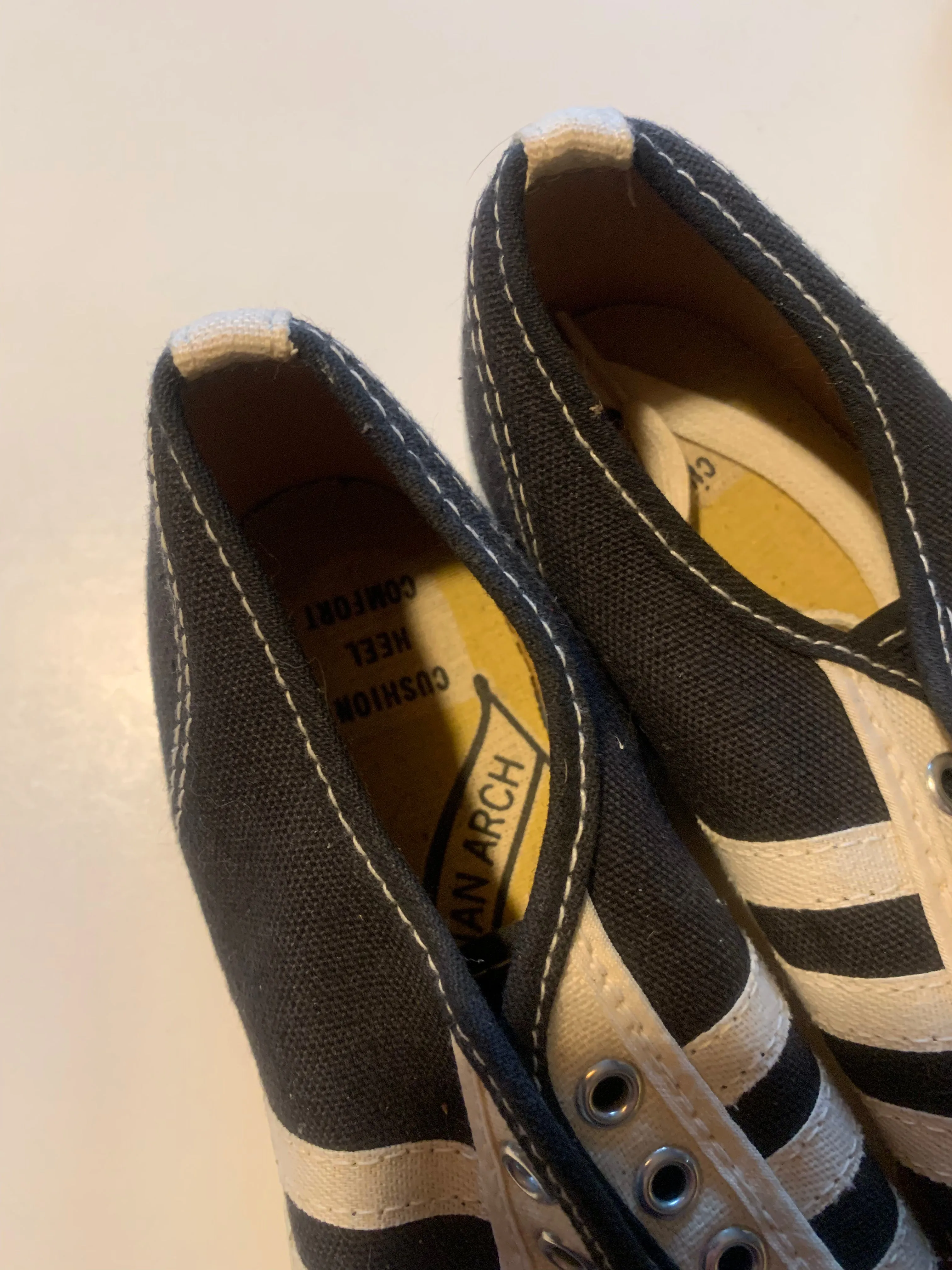 Lot 2 Pairs Kids Striped Canvas Sneakers Shoes circa 1970s