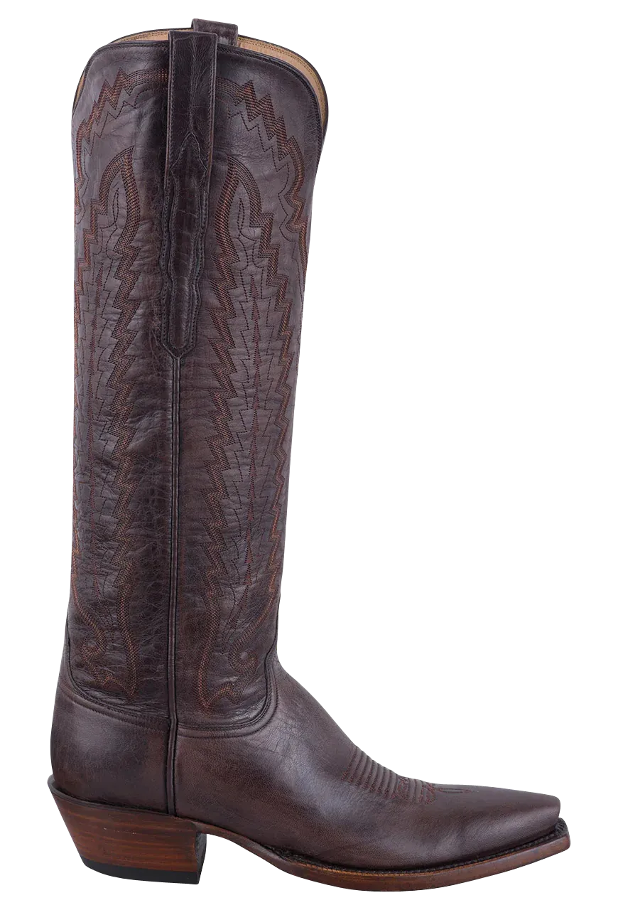 Lucchese Women's Goat Vero Cowgirl Boots - Brown