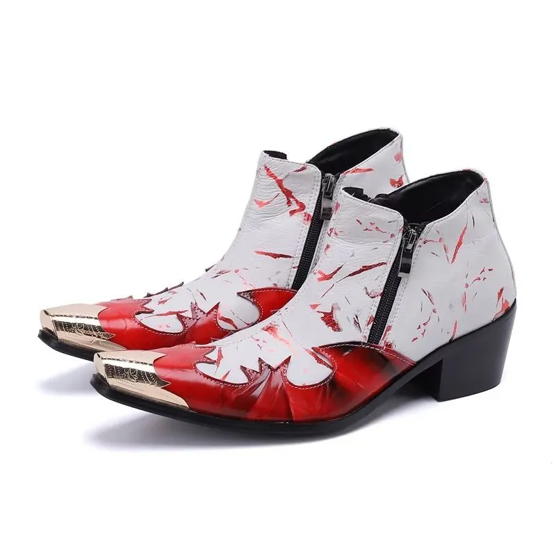 Luxe Exotic Pattern Genuine Leather Dress Boots