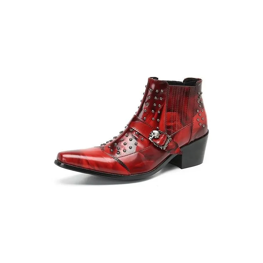 Luxe Exotica Leather Ankle Boots