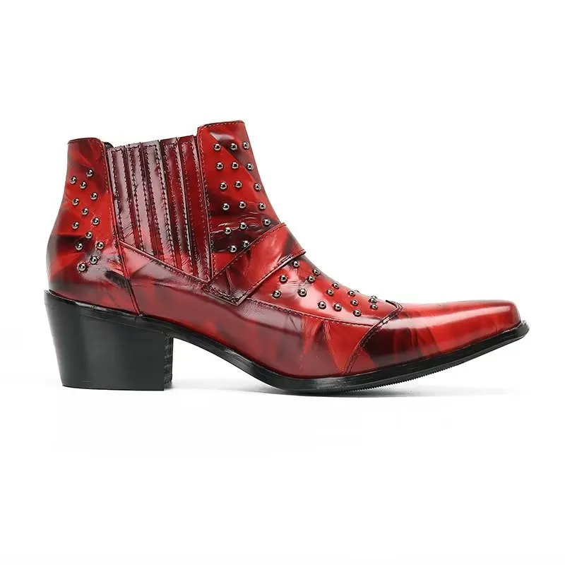 Luxe Exotica Leather Ankle Boots