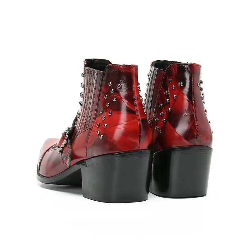 Luxe Exotica Leather Ankle Boots