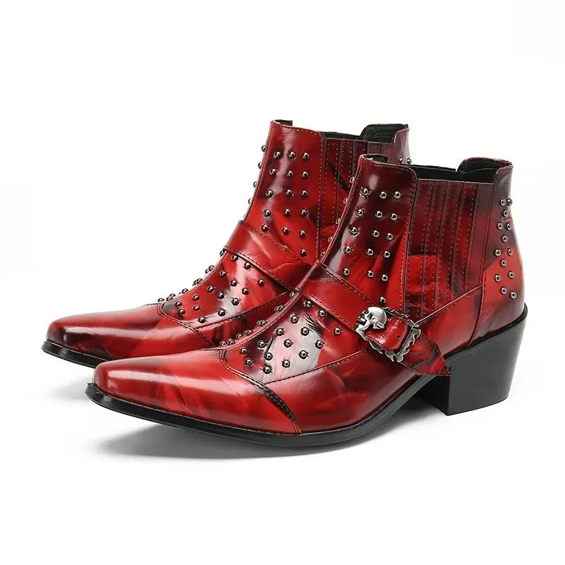 Luxe Exotica Leather Ankle Boots