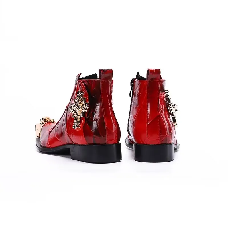 LuxeLeather Exotic Chic Ankle Boots