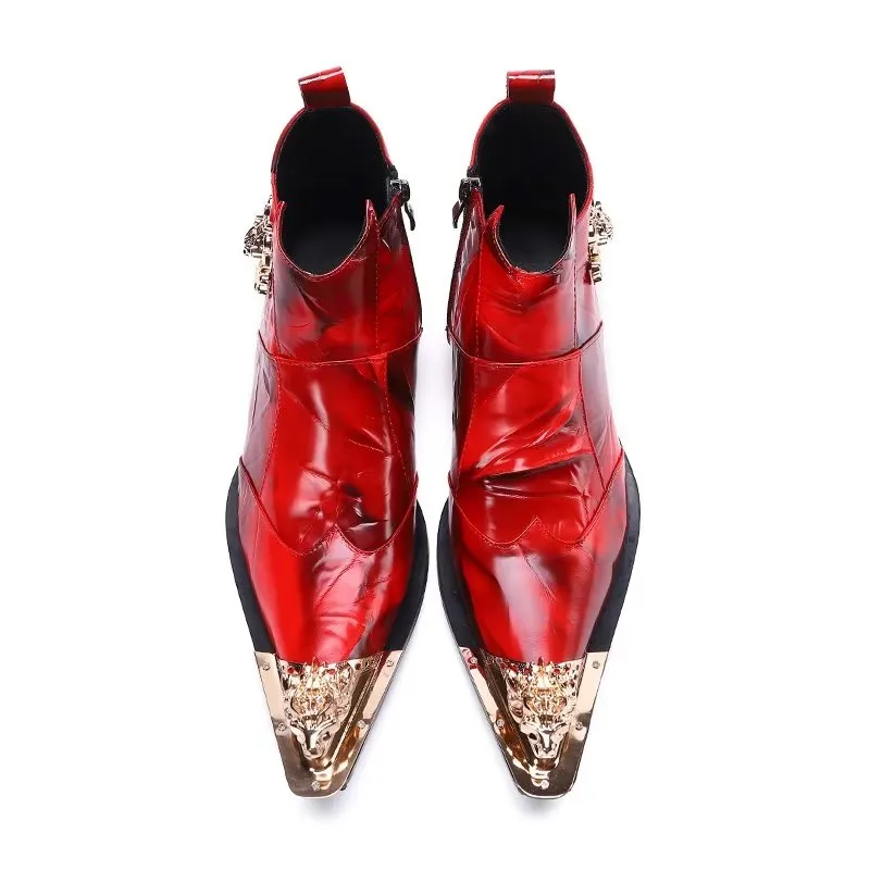 LuxeLeather Exotic Chic Ankle Boots