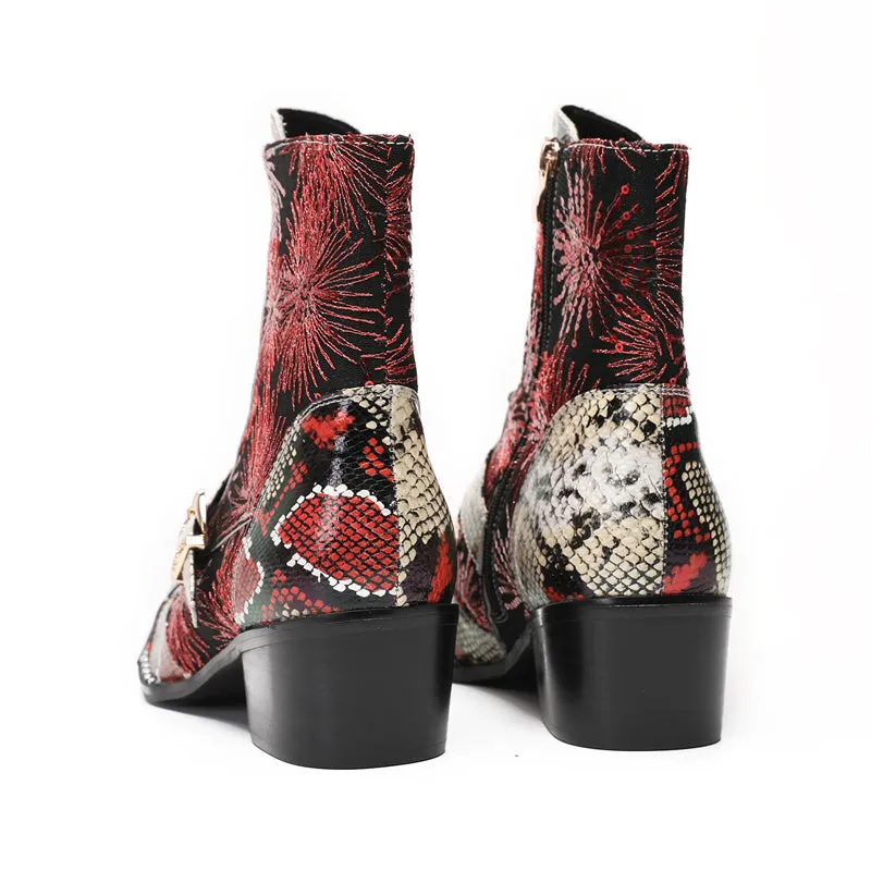 LuxExotic Leather Ankle Boots