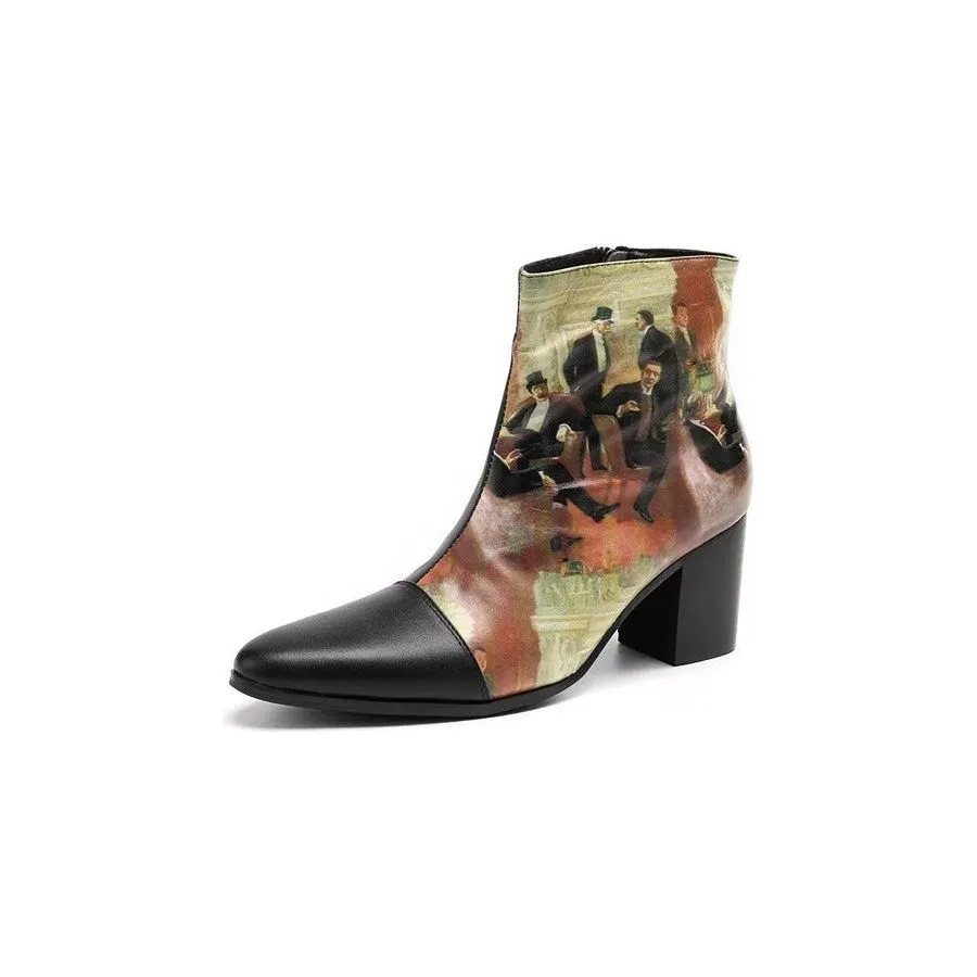 LuxLeather Exotic Texture Elegant Dress Boots