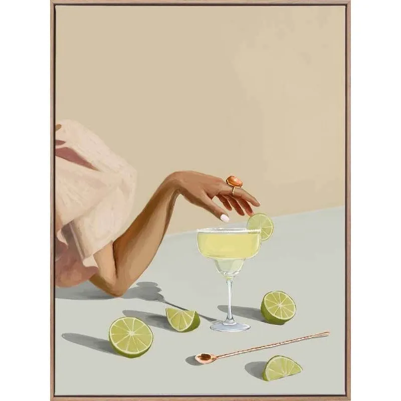 Margarita Canvas Art Print Oak Box Frame 75x100CM Ex-Display