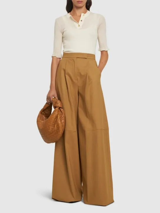 Max Mara   Avoriaz cotton double canvas wide pants 