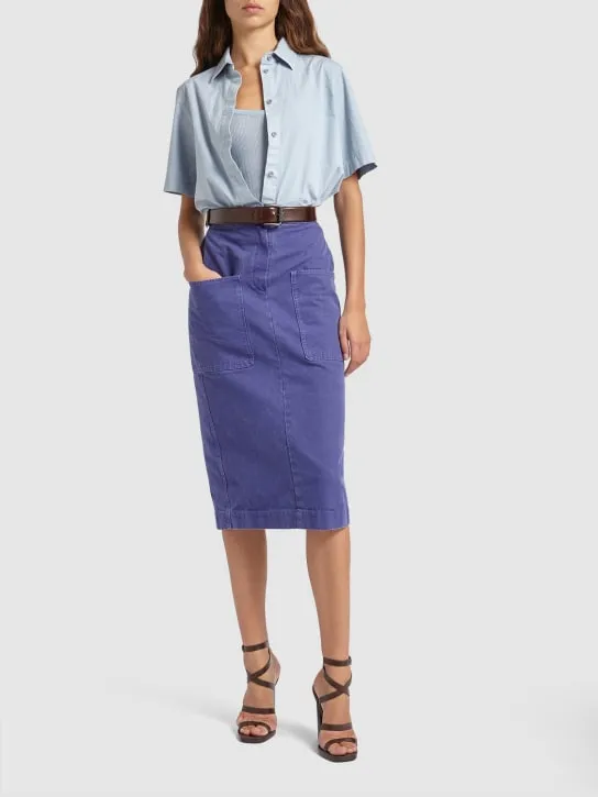 Max Mara   Cardiff cotton canvas midi pencil skirt 