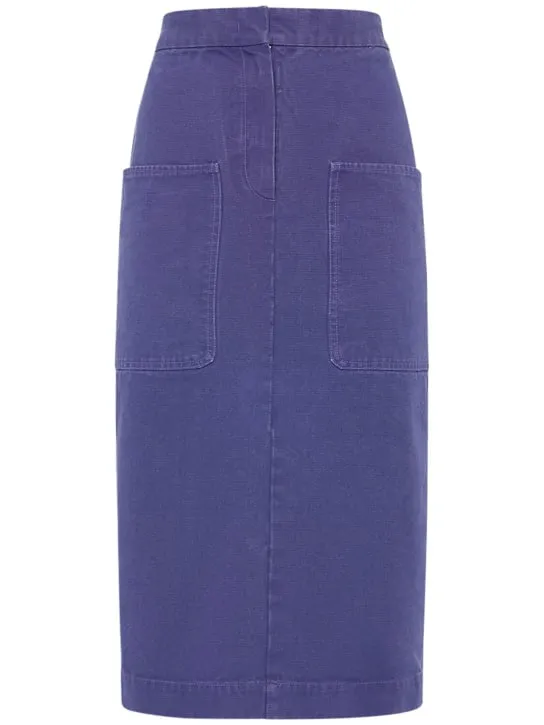 Max Mara   Cardiff cotton canvas midi pencil skirt 