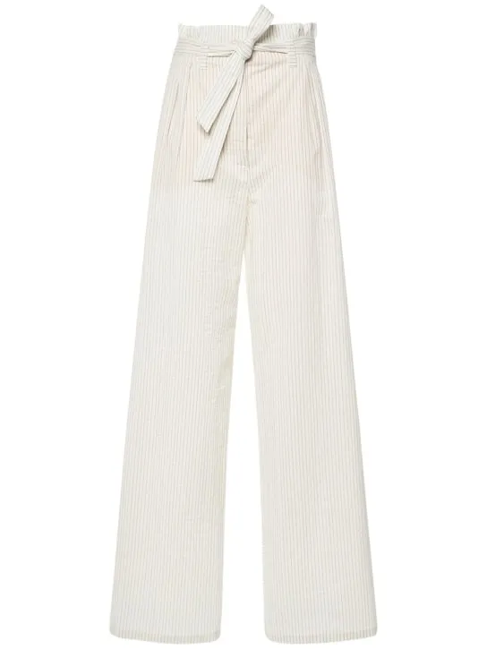 Max Mara   Cotton canvas belted wide pants 