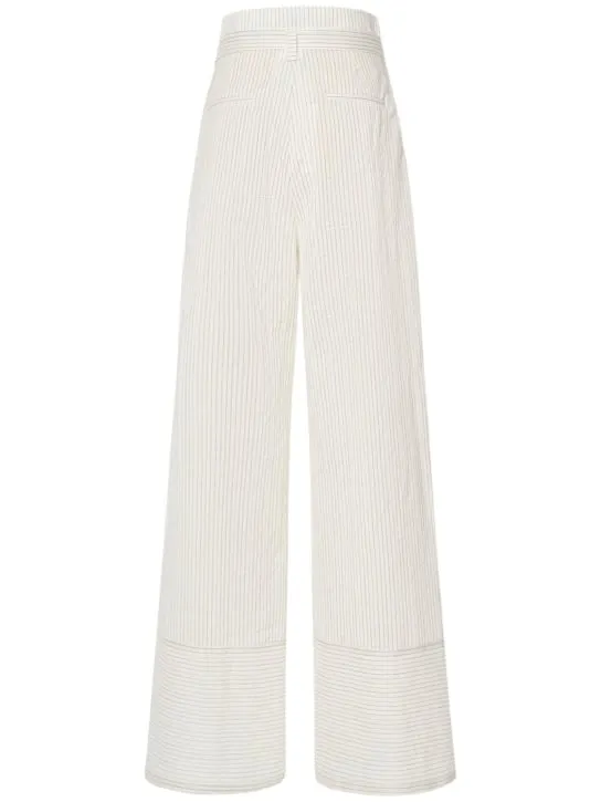 Max Mara   Cotton canvas belted wide pants 