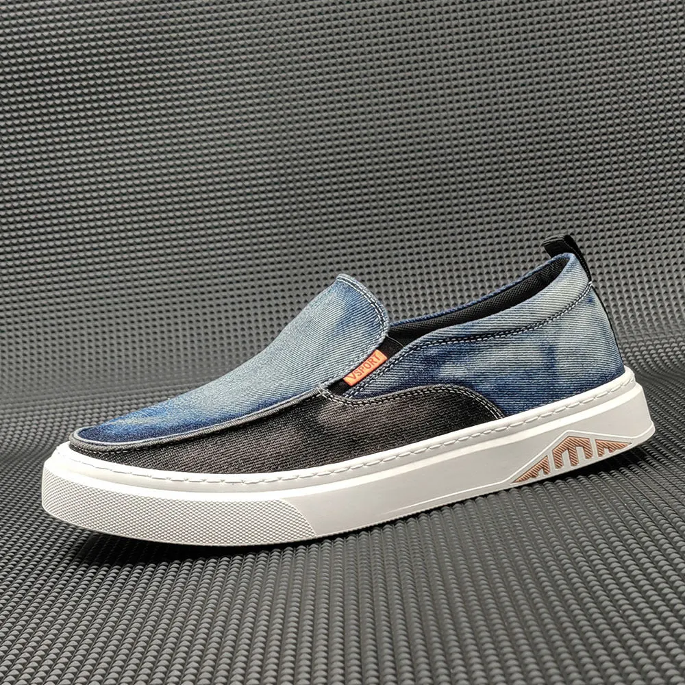 Men Fashion Denim Canvas Flat Casual Loafers