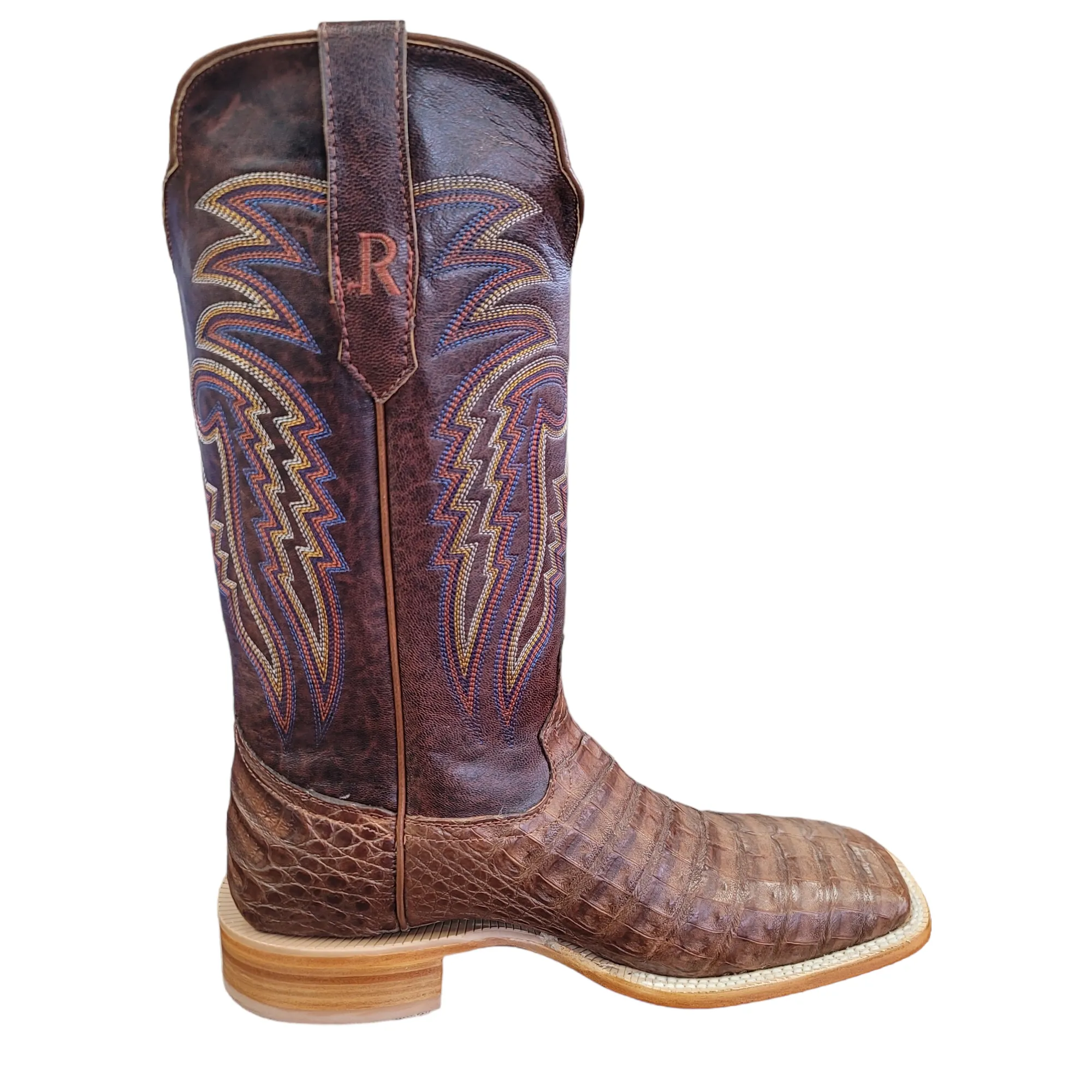 Men's Antique Cognac Caiman Belly Boot