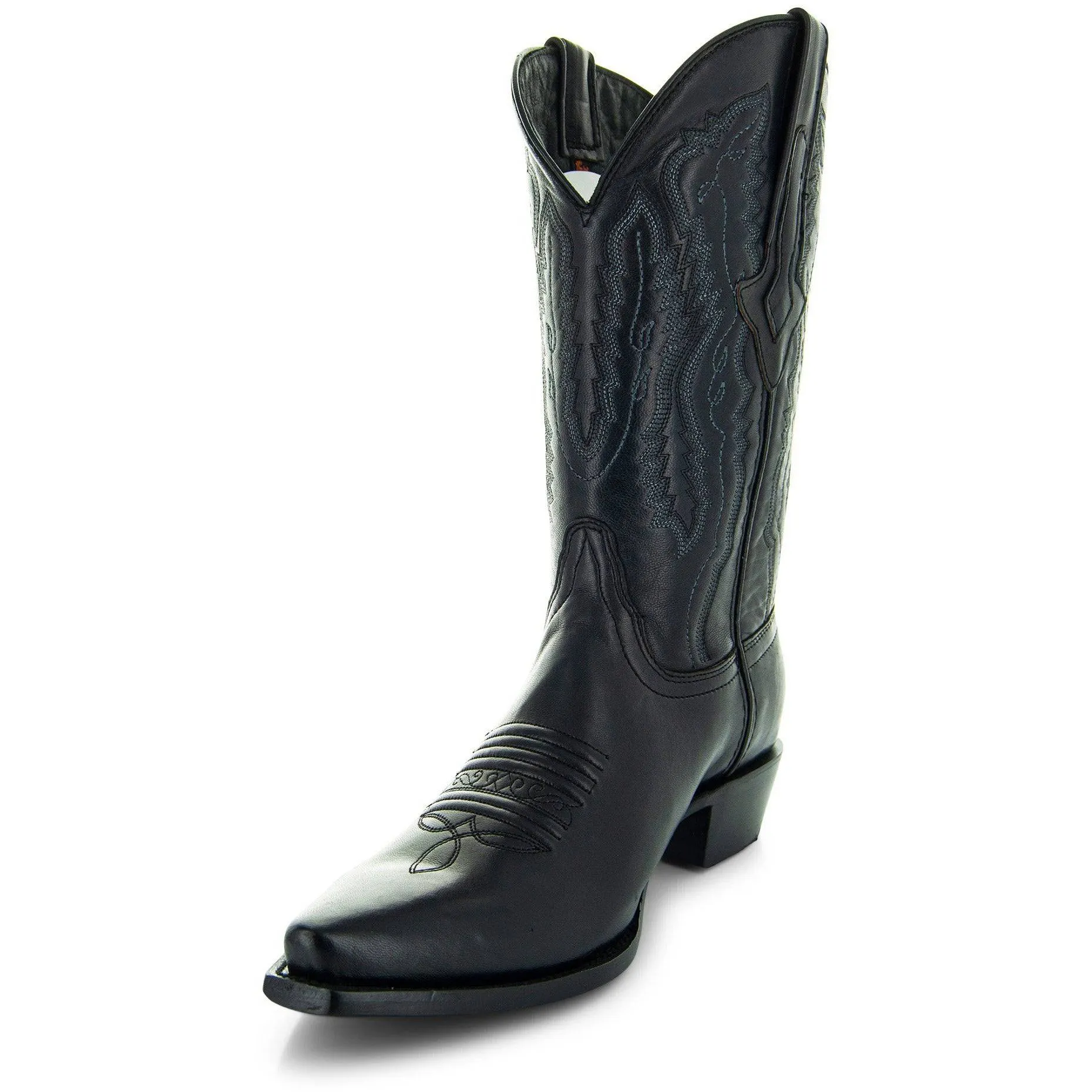 Men's Snip Toe Cowboy Boots Black (H50030) | Soto Boots