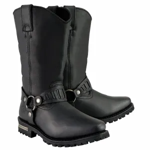 Milwaukee Leather MBM9015 Men’s Black 11-Inch Western Style Harness Motorcycle Boots