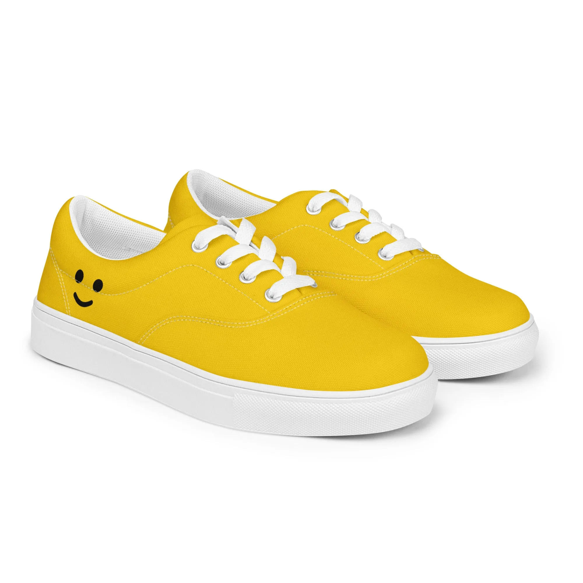 Minifigure Head Women’s Lace-Up Canvas Shoes