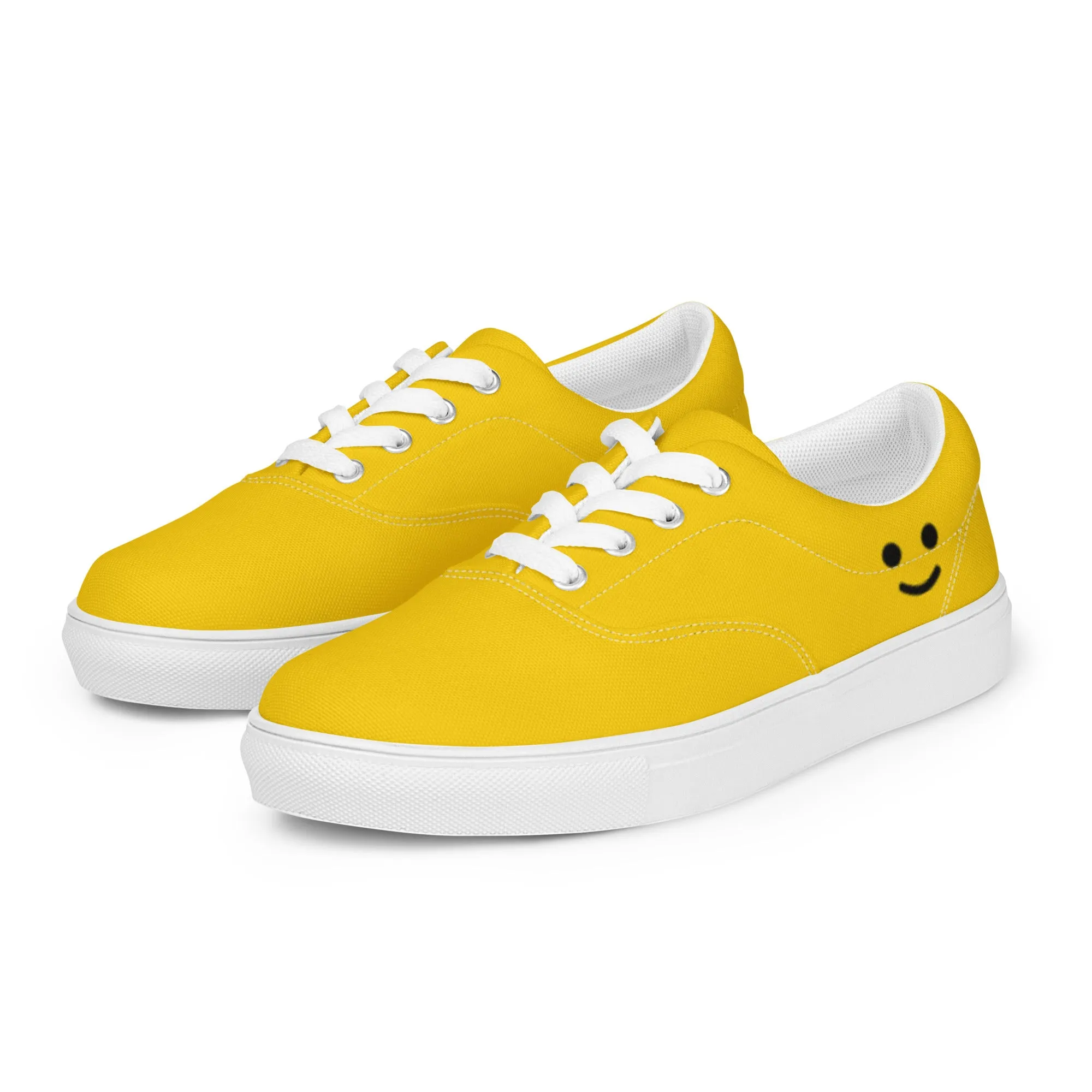 Minifigure Head Women’s Lace-Up Canvas Shoes