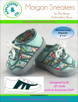 Morgan Sneakers ITH Embroidery Patterns for 18" Dolls