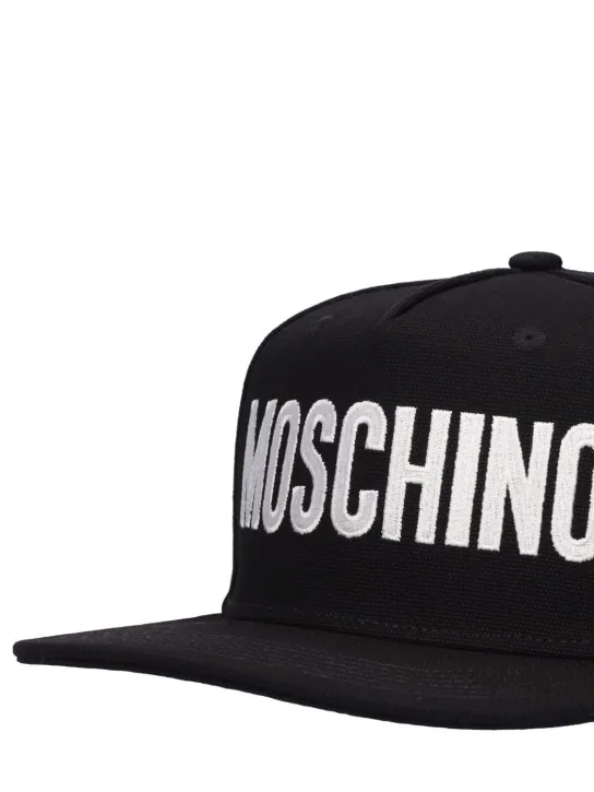 Moschino   Logo embroidery cotton canvas cap 