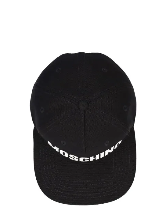 Moschino   Logo embroidery cotton canvas cap 