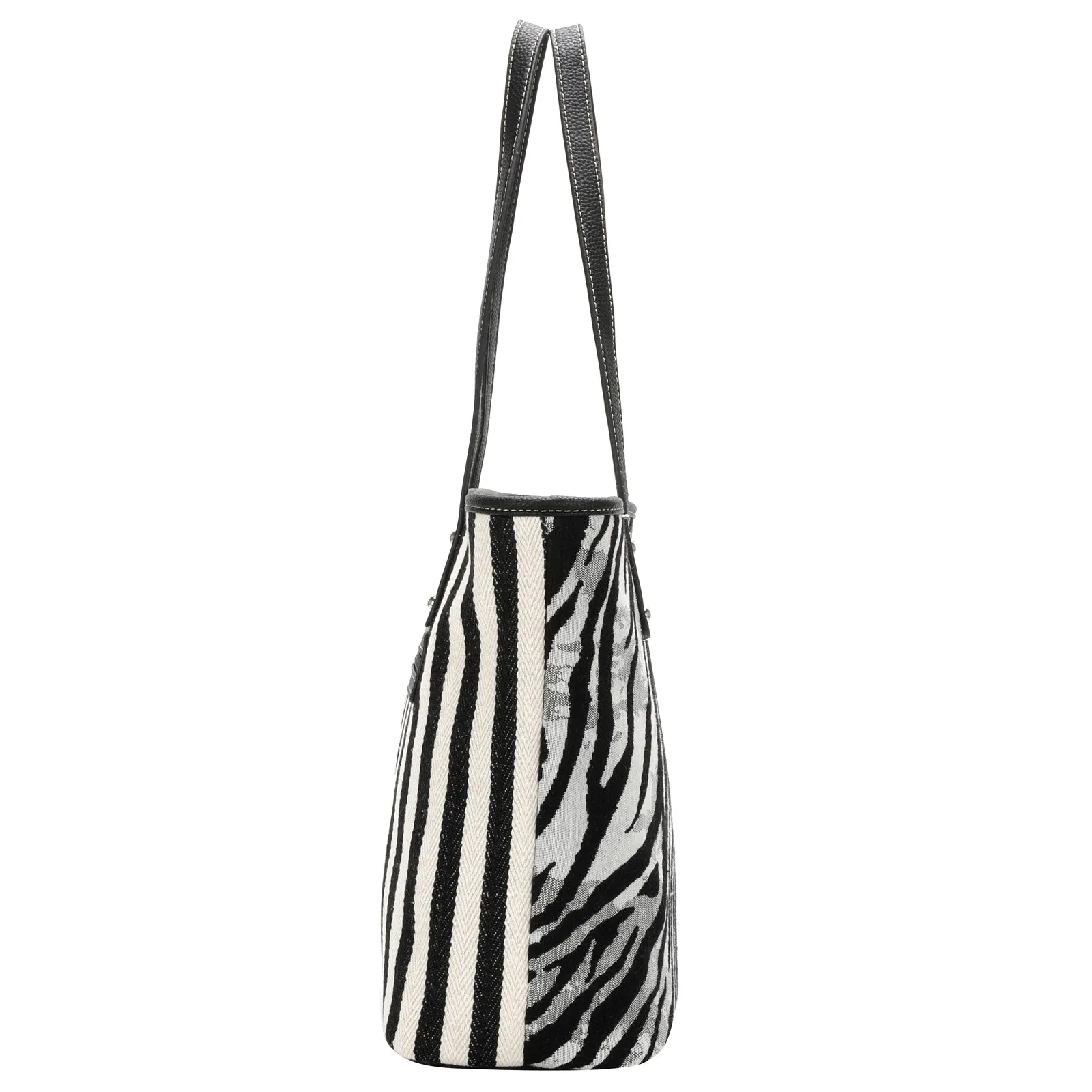 MW1158-8112 Montana West Zebra Print Canvas Tote Bag