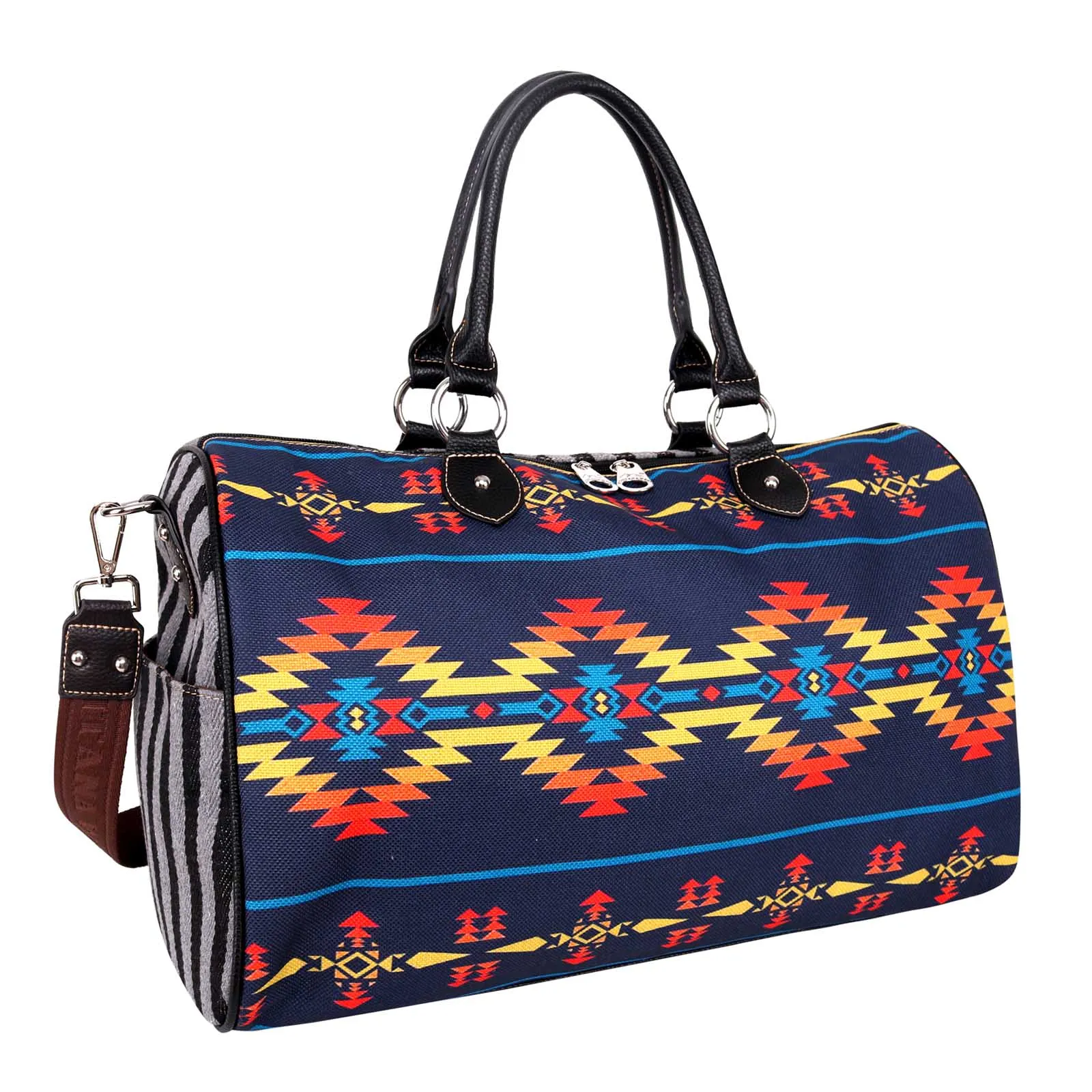 MW974-5110 Montana West Aztec Canvas Weekender Bag