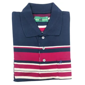 NEW GENTS Navy Multi SS Golfer