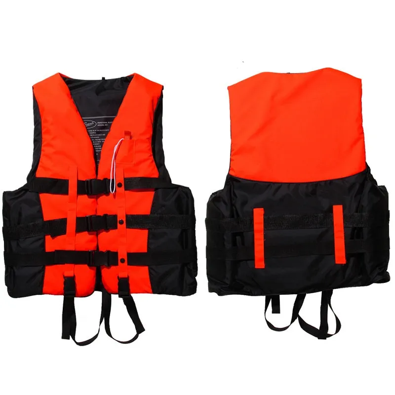 New (S-XXXL) Sizes Polyester Adult Life Jacket Universal Swimming Boating Ski Drifting Foam Vest with Whistle Prevention KSKS