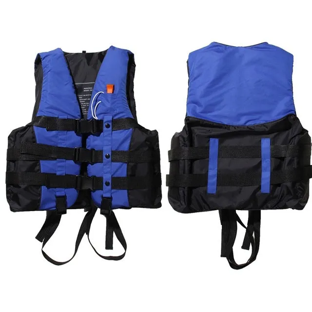 New (S-XXXL) Sizes Polyester Adult Life Jacket Universal Swimming Boating Ski Drifting Foam Vest with Whistle Prevention KSKS