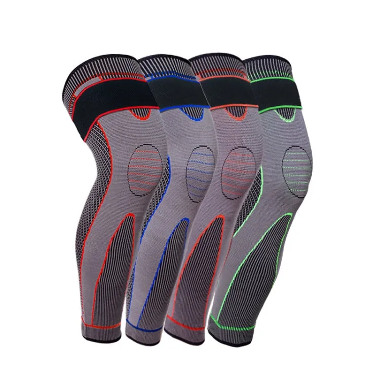 Nylon Knitted Riding Sports Extended Knee Pads, Size: S(Orange Pressurized Anti-slip)