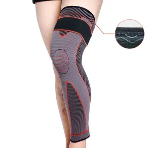 Nylon Knitted Riding Sports Extended Knee Pads, Size: S(Orange Pressurized Anti-slip)